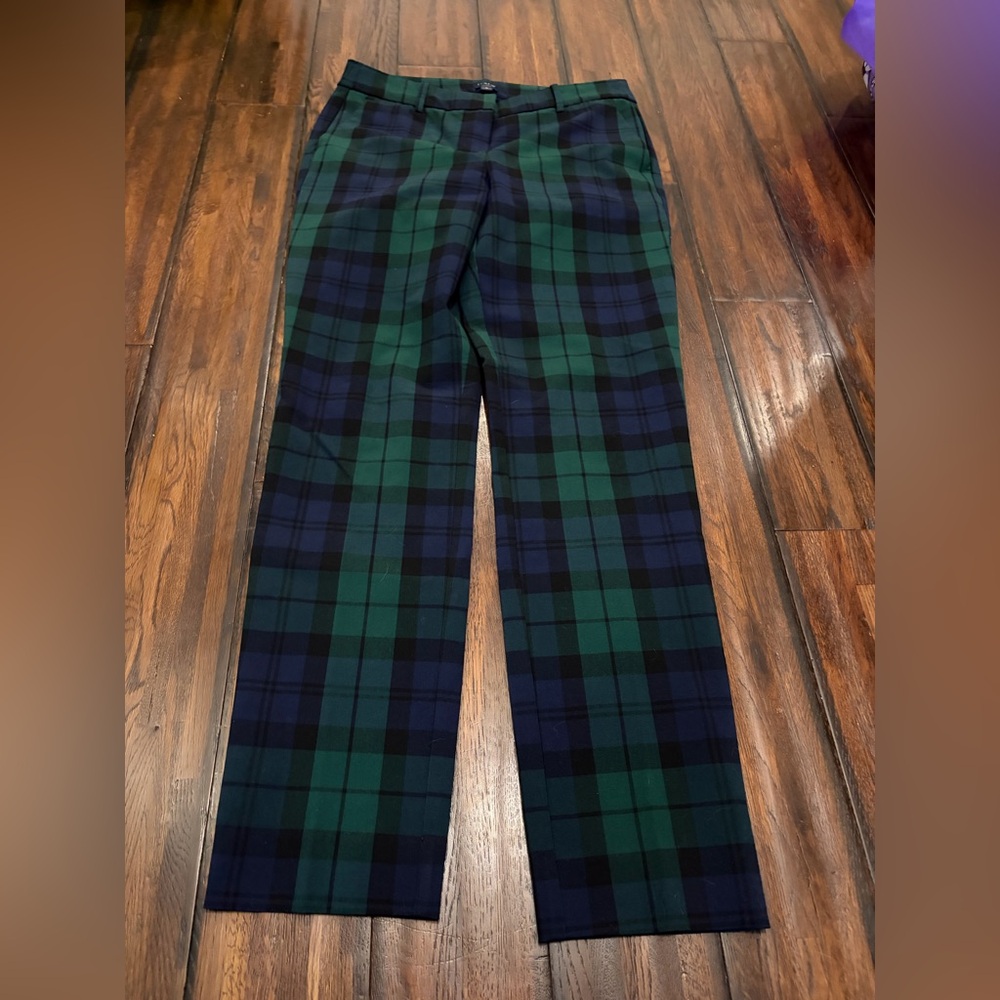 J. Crew Green and Blue Plaid Pants